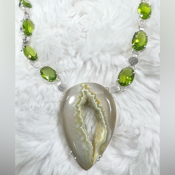 Jewelry - Solar Quartz Peridot 925 Large Gemstone Necklace ONLY